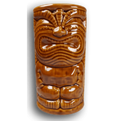 HAWAIIAN HAPPY TIKI Tiki Mug. Collectible Ceramic tiki bowl. Classic hawaiiana tiki glass. Hand Crafted and printed.