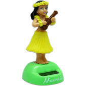 NEW!! SOLAR Hawaiian Hula Girl with Ukulele Dashboard Doll Shaker. 