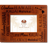 Hawaiian Islands Wood Frame 5" x 7"