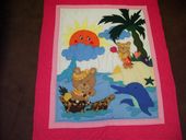 Hawaiian KEIKI Baby Quilt. Infant Nursery bedding Blanket. Tropical Wall Decor.