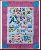 Hawaiian NUMBERS 1- 10 BABY QUILT. Infant Crib Bedding. Tropical Nursery Decor. Gifts with Aloha...