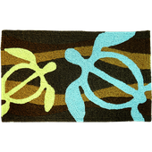 HAWAIIAN Petroglyph Honu Turtle Rug. Tropical Throw Carpet / Bath Mat