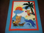 Hawaiian PINEAPPLE CANOE Baby Quilt. Infant Nursery Crib Bedding Tropical Wall Hanging