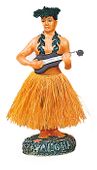 HAWAIIAN PORCELAIN Vintage Hula Boy Dashboard Doll Shaker. Tropical Island Bobble Dolls.