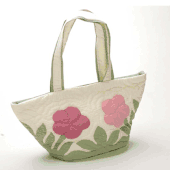 Hawaiian Plumeria Quilted Small Hand Bag. Soft Quilt Tote Bag.  Great Gifts from Hawaii!