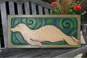 Hawaiian Seal Storyboard. Hand Painted Wooden Relief. Artist Signed.