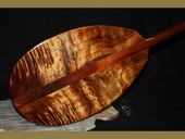 60" Premium AAA Tiger Curly Solid KOA WOOD Outrigger Canoe Paddle.  Made in Hawaii