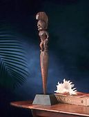 Hawaiian Stick Tiki God Sculpture. Polynesian Carving. Original: Bishop Museum Provenance: Hawaii 