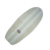 HAWAIIAN Style SURFBOARD RUG. 4' Beige Classic Racing Stripe Surfing Theme Bath Mat. Surf Board Throw Carpet