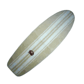 HAWAIIAN Style SURFBOARD RUG. 5' Beige Classic Racing Stripe Surfing Theme Bath Mat. Surf Board Throw Carpet