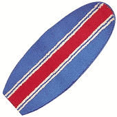 HAWAIIAN Style SURFBOARD RUG. Blue w/ Red Stripe Surfing Theme Bath Mat. Surf Board Throw Carpet