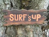 Hawaiian SURF'S UP Tiki Bar Sign. Beach Bar / Luau Sign