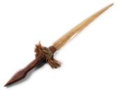 Hawaiian Koa Sword W/ Sailfish Bill 35" - Brown Feathers - Hawaiian Art