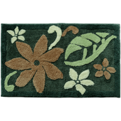 HAWAIIAN Teal Green Tiare Rug. Tropical Throw Carpet / Bath Mat