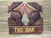 Hawaiian TIKI BAR Fish Sign with Nautical Rope. Tropical Island Style Beach Decor 