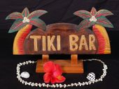 Hawaiian TIKI BAR Sign with Palm Trees. Island Style Beach Bar Signs
