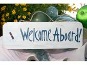 Hawaiian WELCOME ABOARD Welcome Sign - Nautical Decor - Coastal / Boating Decor