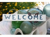 Hawaiian WELCOME TO THE BEACH Welcome Sign - Nautical / Coastal Decor - Tiki Decorations - Gifts with Aloha...