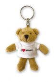 Heart of Hawaii "I LOVE MAUI" White Aloha Bear Keychain. Premium Plush Toy.