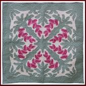 HELECONIA Classic Quilted Wall Hanging. Hand Made Traditional Hawaiian Quilt. Tropical Island Wall Decor