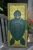 Honu (Sea Turtle) Storyboard. Hand Painted Wooden Relief. Artist Signed.