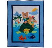 Honu Splash Hawaiian Baby Quilt. Tropical Nursery Decor. Gifts with Aloha...