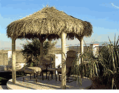 HUGE PALAPA. Hand Woven Thatch Umbrella. Large Tropical Tiki Bar Luau Furniture.