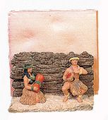 HULA GIRL and HULA BOY Hawaiian Napkin Holder. Tropical Table decor. Hawaii Gifts with aloha...