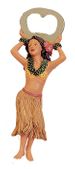 Hula Girl Posing Bottle Opener. Hawaiian tiki bar accents. Exotic Tiki Bar accessories. Tropical Table ware