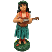 Hula Girl with Ukulele Dashboard Doll