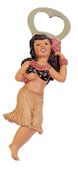 Hula Wahine Bottle Opener. Hawaiian tiki bar accents. Exotic Tiki Bar accessories. Tropical Table ware