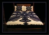 KAHILI and FRAN Hawaiian Quilted Bedspread. Hand Made Hawaiian Quilt.