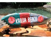 KAILUA BEACH Shark Bite Surfboard Surf Sign. Tropical Welcome Sign. Hawaiian Gifts with Aloha...