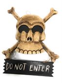 DO NOT ENTER 12" Cross Skull and Bones Tiki Bar Sign - Pirate Decorations