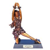 Kilakila (STRENGTH) Hawaiian <b>COLD CASTE</b>  Hula Girl Statue. Kim Taylor Reese Art Bronze Color Dancing Girl Sculpture 