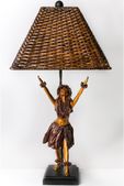 KIM TAYLOR REESE Ku'ulei HULA LAMP. Tropical Hawaiian Hula Dancer Table Light