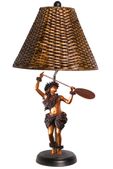 KIM TAYLOR REESE PAHOE HULA LAMP. Tropical Hawaiian Hula Dancer Table Light