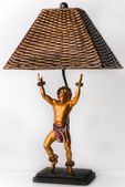 KIM TAYLOR REESE KAMALANI HULA LAMP. Tropical Hawaiian Hula Dancer Table Light