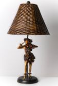 KIM TAYLOR REESE POHAKEA HULA Girl LAMP. Tropical Hawaiian Hula Dancer Table Light