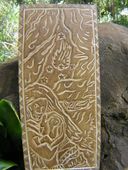 King Kamehameha: A Stormy Birth. Hawaiiana Wooden Relief Sign. Storyboard of Hawaii