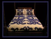 KING'S ROYAL VASE. Hawaiian Quilted Bedspread. Tropical Bedroom Decor.