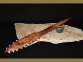 KOA Wood Tear Drop Dagger with Spear and authentic Sharks Teeth