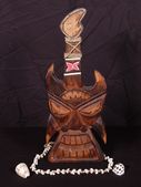 16" Hawaiian GUITAR Mask, Polynesian MUSIC Theme Wall Decor. Tropical Tiki Decorations