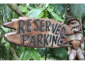 LARGE 30" RESERVED PARKING Driftwood Tiki SIGN. Tropical  Tiki  Restaurant Sign.