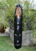 Large 40" Fijian Tiki Mask with TURTLE. TIKI GOD of the OCEAN Polynesian Decor. Oceanic Art