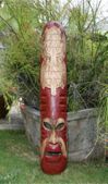 Large 40" Fijian Tiki Mask with two  TURTLES. TIKI GOD of the OCEAN Polynesian Decor. Oceanic Art