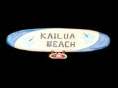 LARGE Classic KAILUA BEACH. Surf Board Tiki Sign. Roxy Surf Art. Tropical Tiki Decoration. Hawaiian Gifts with aloha...