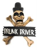 Large Cross-bone  Skull Mask and DRUNK DRIVER Sign. South Seas Pirate Decorations