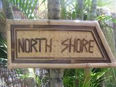 Large NORTH SHORE Bamboo  Sign. Polynesian Tiki Bar /  Luau Decor
