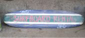 Large SURFBOARD RENTAL Roxy Tiki Art Sign. Tropical Tiki Decoration. 